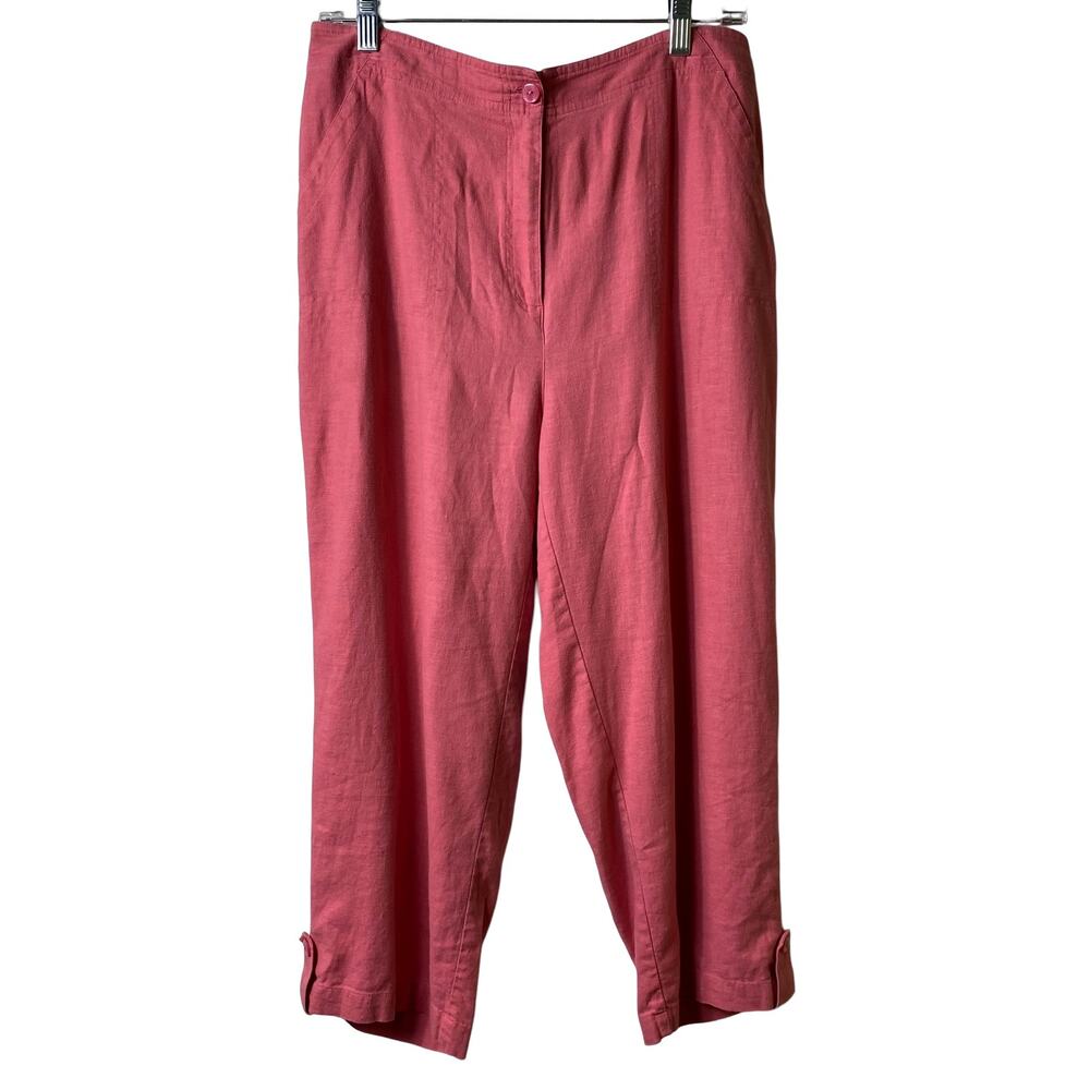 Napa Valley Linen Blend Pink‎ High Rise Capri Pants S 12 (2549)